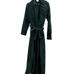 ASOS Men Hooded Floor Length Dressing Gown In Fleece Highland